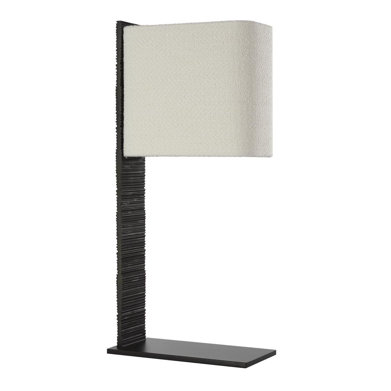 Shown in Ridged Carbon finish and Boucle Rectangle shade