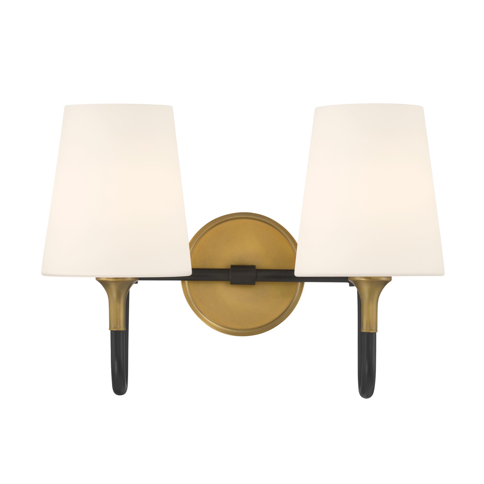 Shown in Legacy Brass finish and Etched White glass