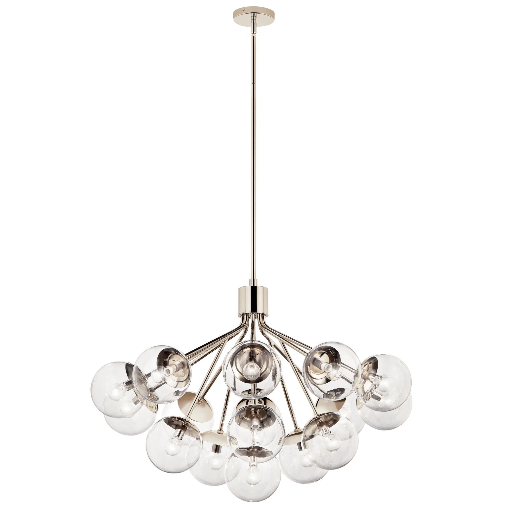 Shown in Polished Nickel finish and Clear glass