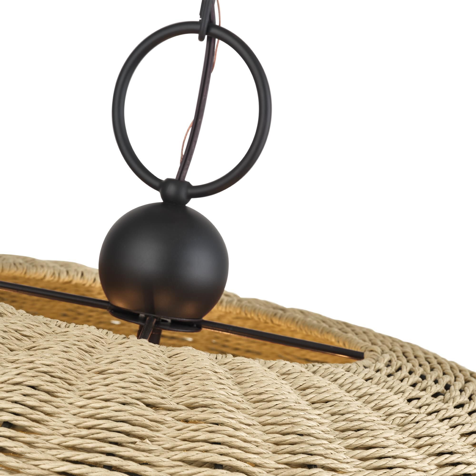 Shown in Bronze finish and Hand-Woven French Beige Paper Rope shade