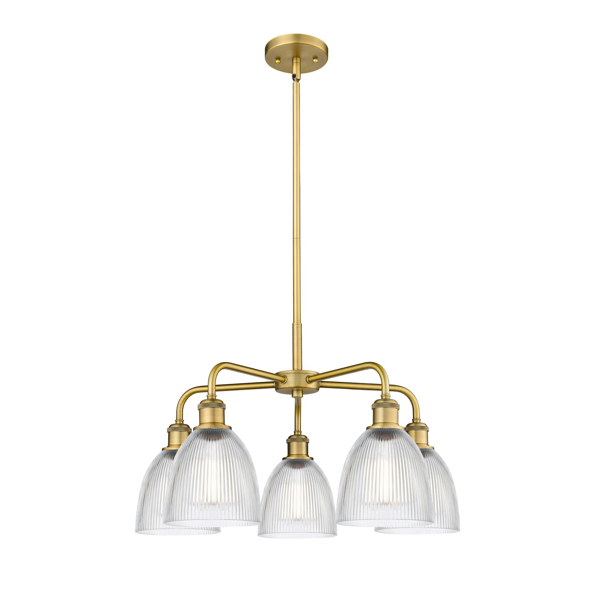 Shown in Brushed Brass finish and Clear glass