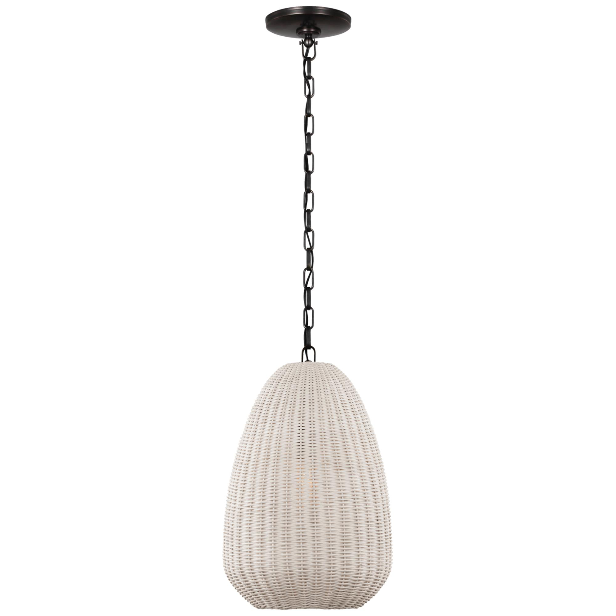 Shown in Bronze finish and Chalk Wicker shade