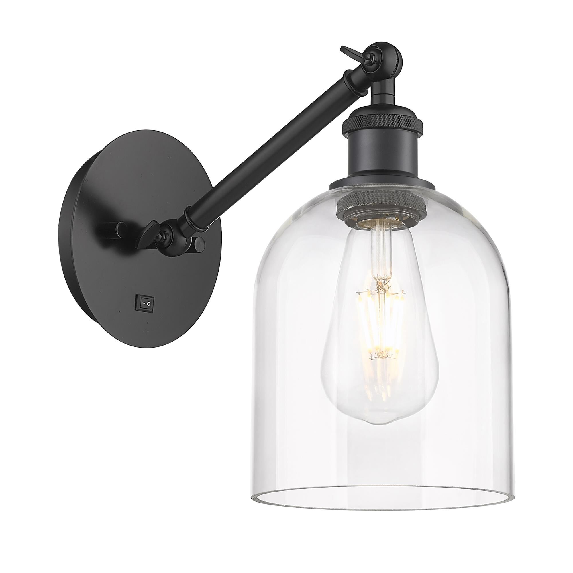 Shown in Matte Black finish and Clear glass