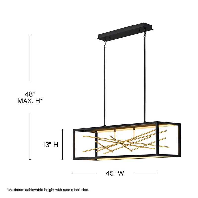 Styx 45 Inch 1 Light LED Linear Suspension Light by Fredrick Ramond