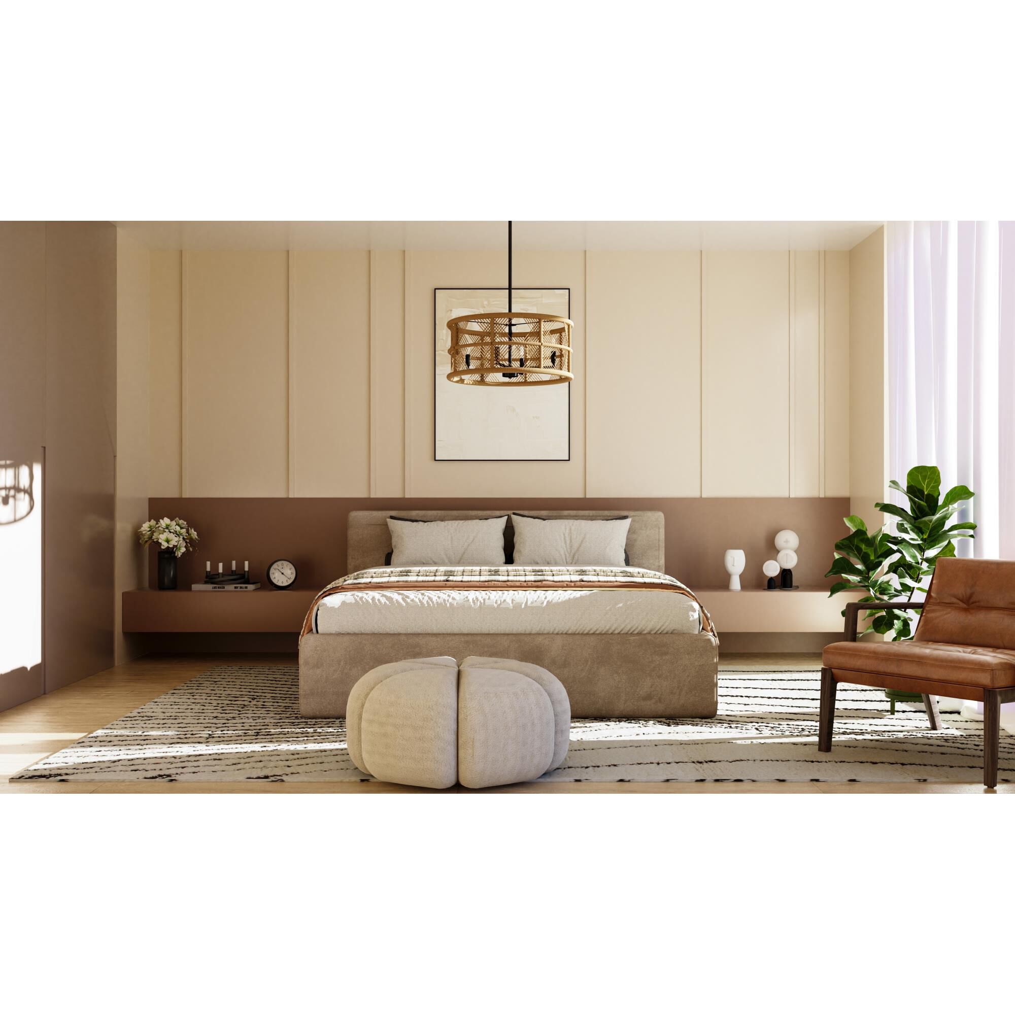 Shown in Matte Black finish and Natural Rope shade