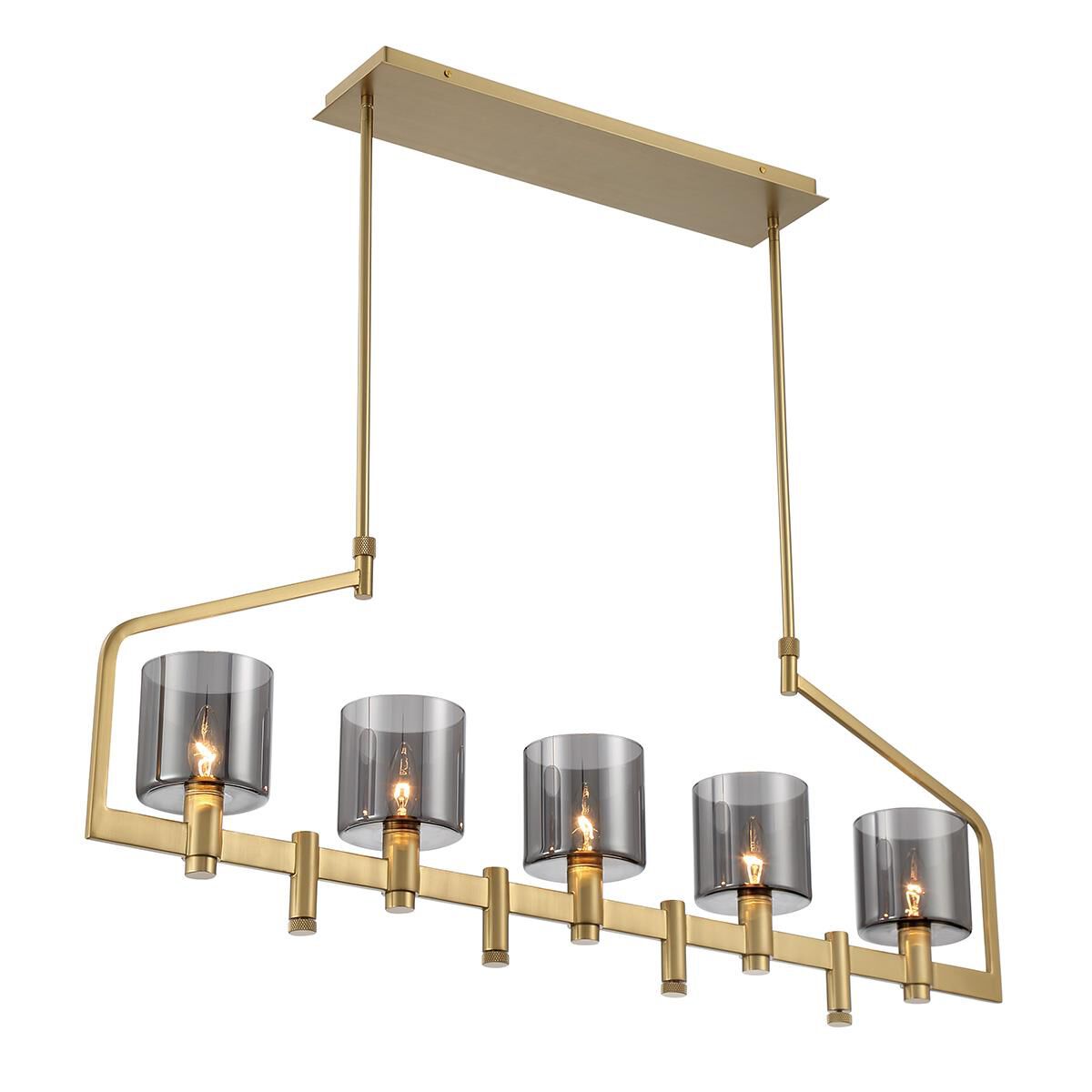 Shown in Brushed Gold finish and Smoked glass