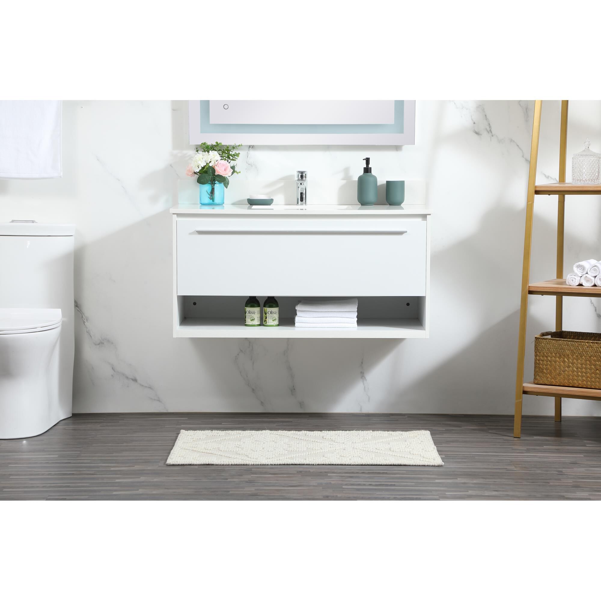 Shown in White finish