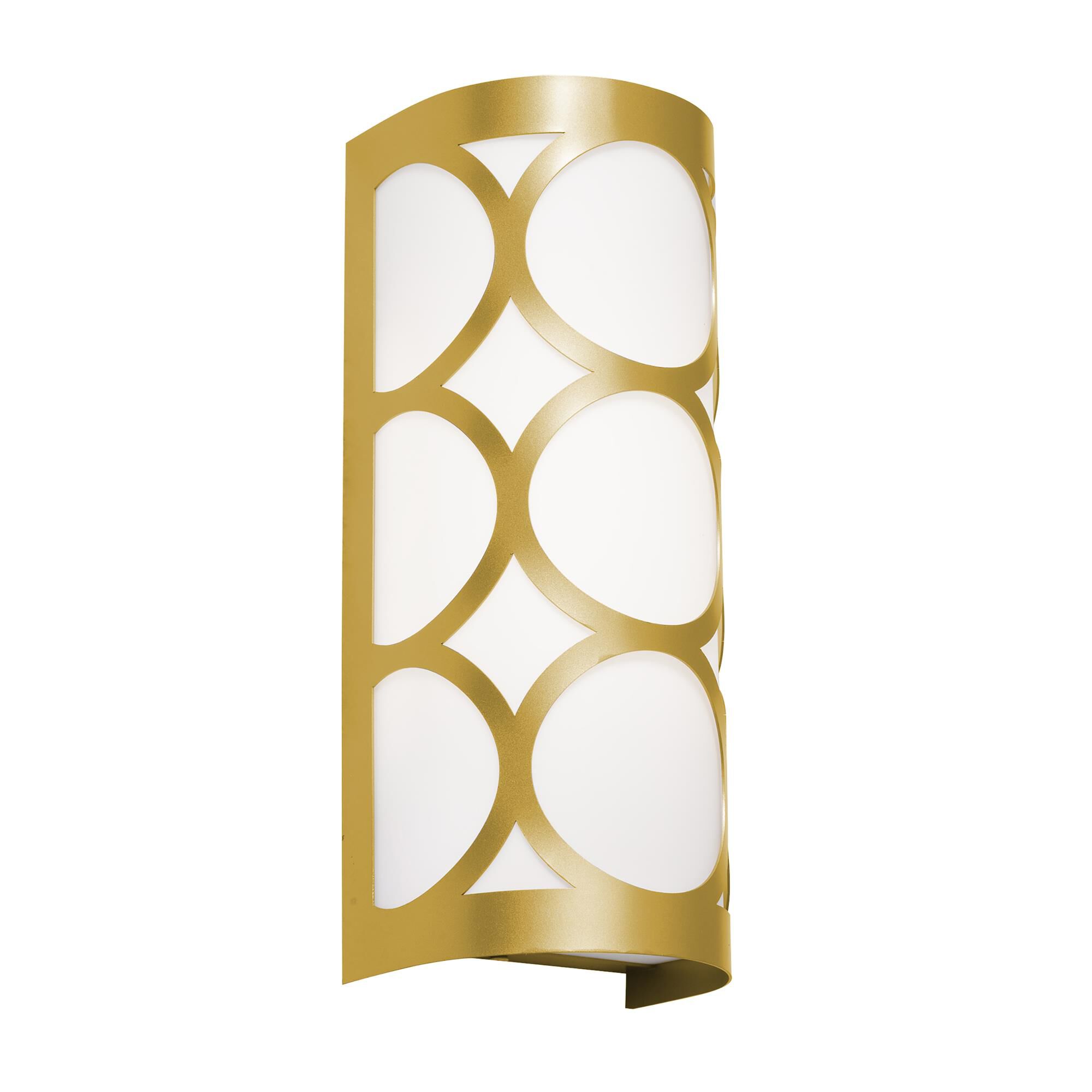 Shown in Gold finish and White Acrylic shade
