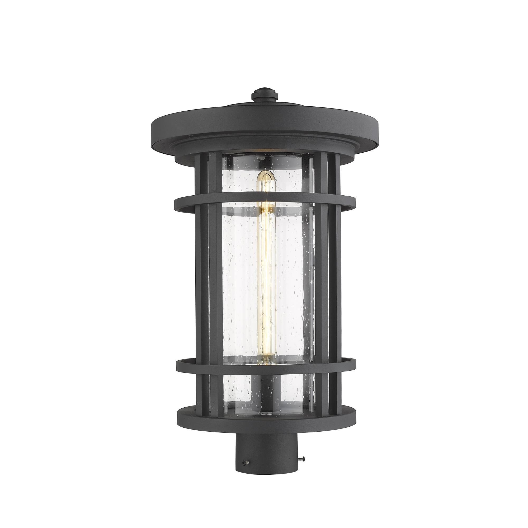 Shown in Black finish and Glass shade