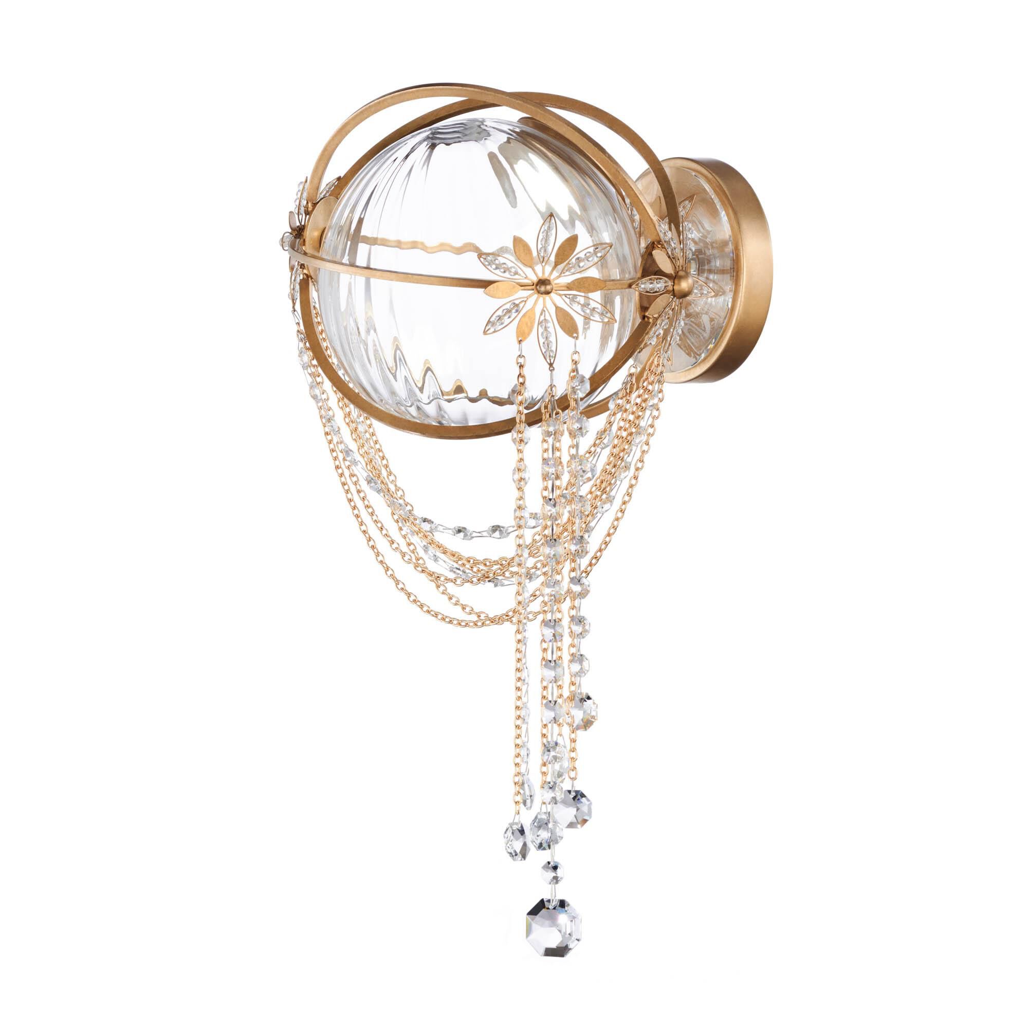 Shown in Heirloom Gold finish and Radiance crystal and Crystal glass