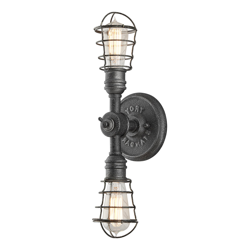 Conduit Medium 2 Light Wall Sconce by Troy Lighting