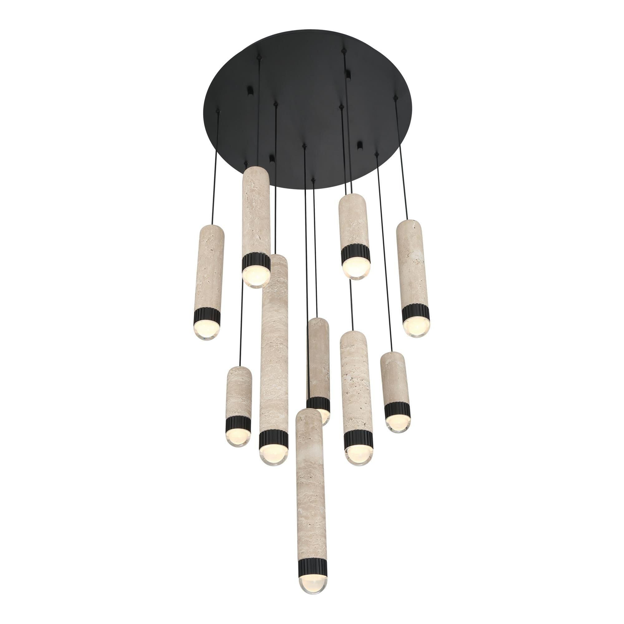 Shown in Matte Black finish and Travertine shade