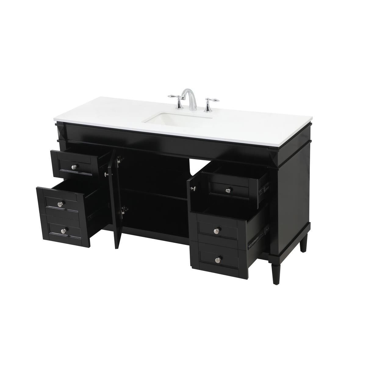 Shown in Black finish and Single Bathroom Vanity accent
