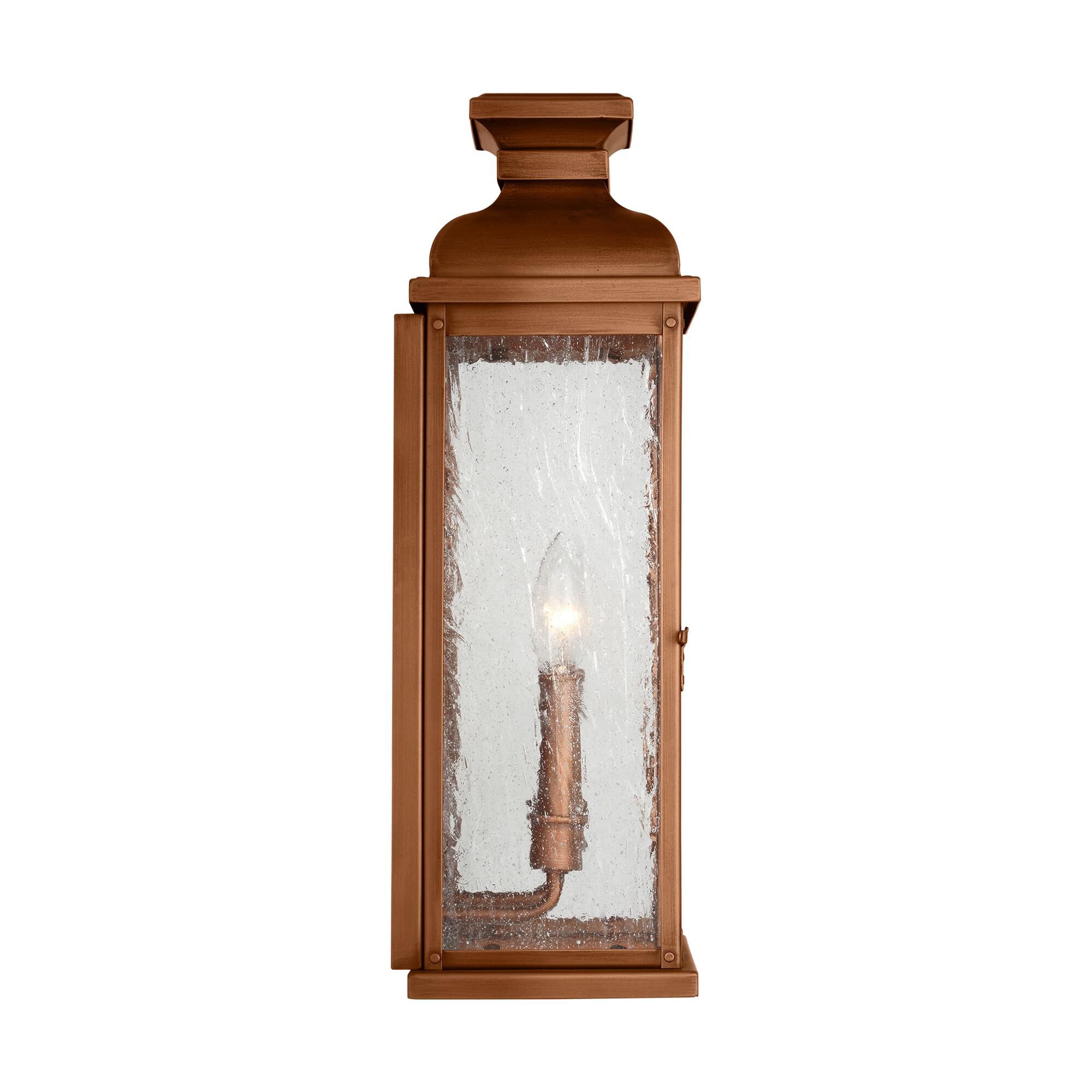 Shown in Natural Copper finish and Clear Seeded glass
