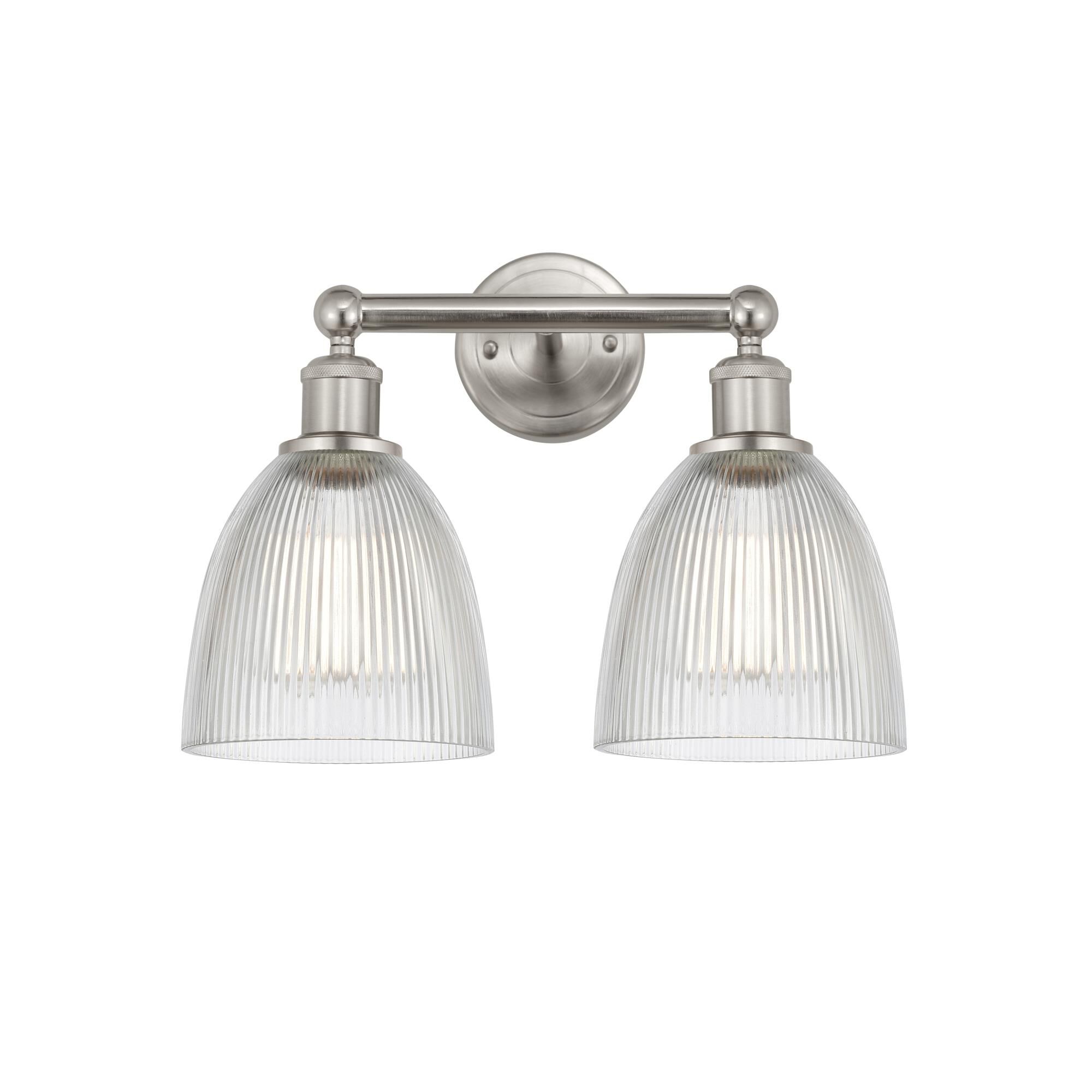 Shown in Brushed Satin Nickel, Clear finish and Clear glass and Clear Glass shade