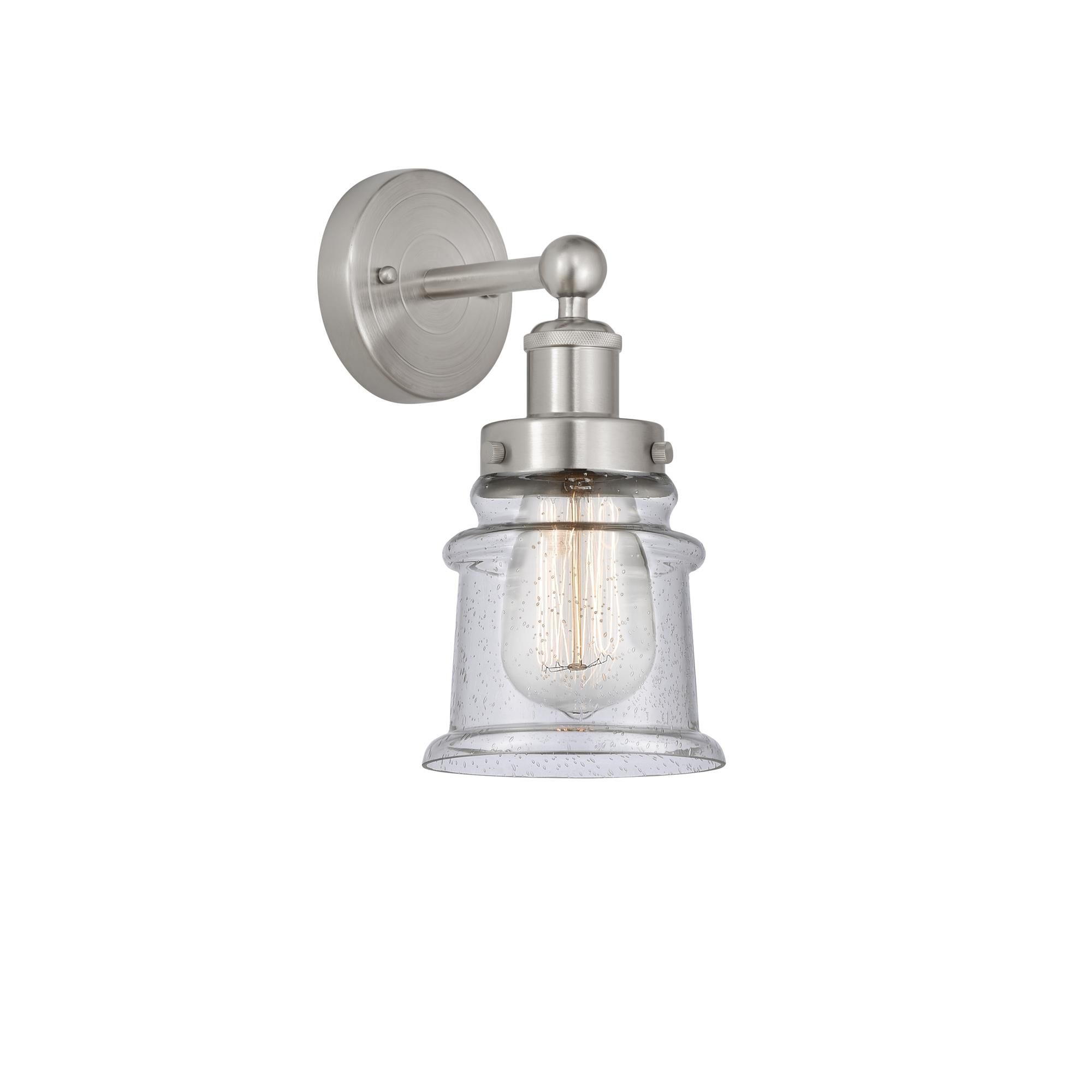 Shown in Brushed Satin Nickel, Seedy finish and Seedy glass and Seedy Glass shade