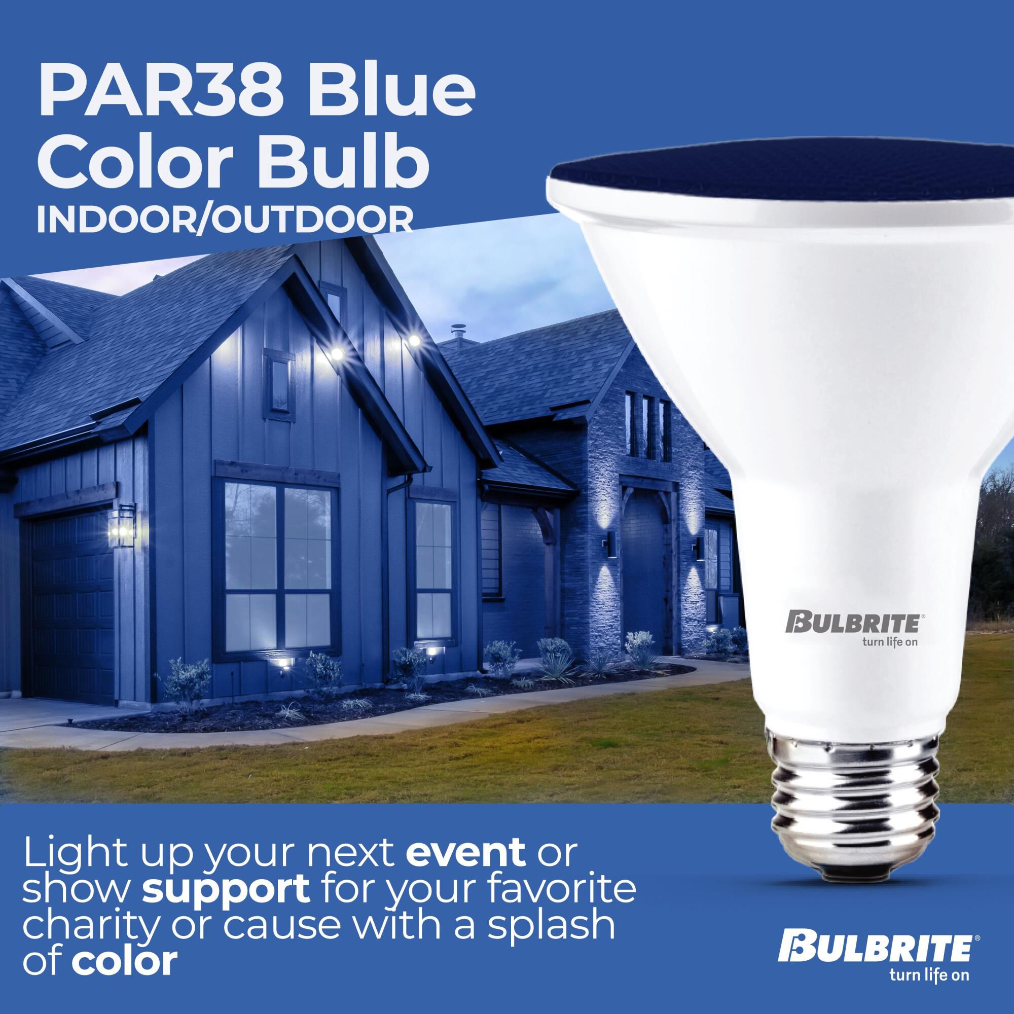 Blue PAR38 Base E26 LED Light Bulb by Bulbrite