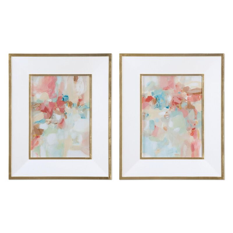 A Touch Of Blush And Rosewood Fences Print by Uttermost
