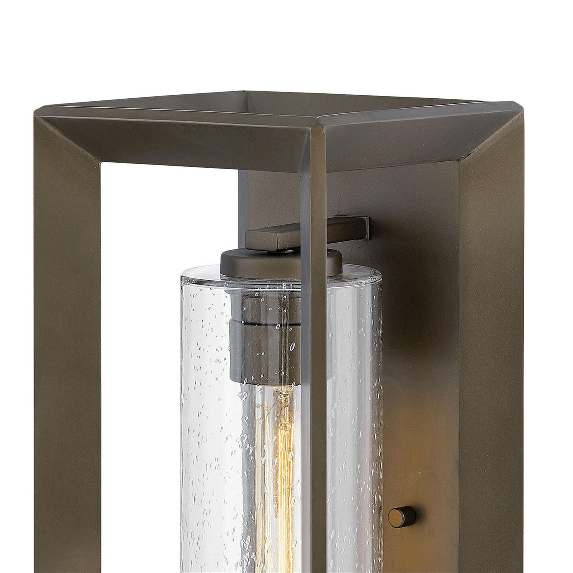 Shown in Warm Bronze finish and Clear Seedy glass