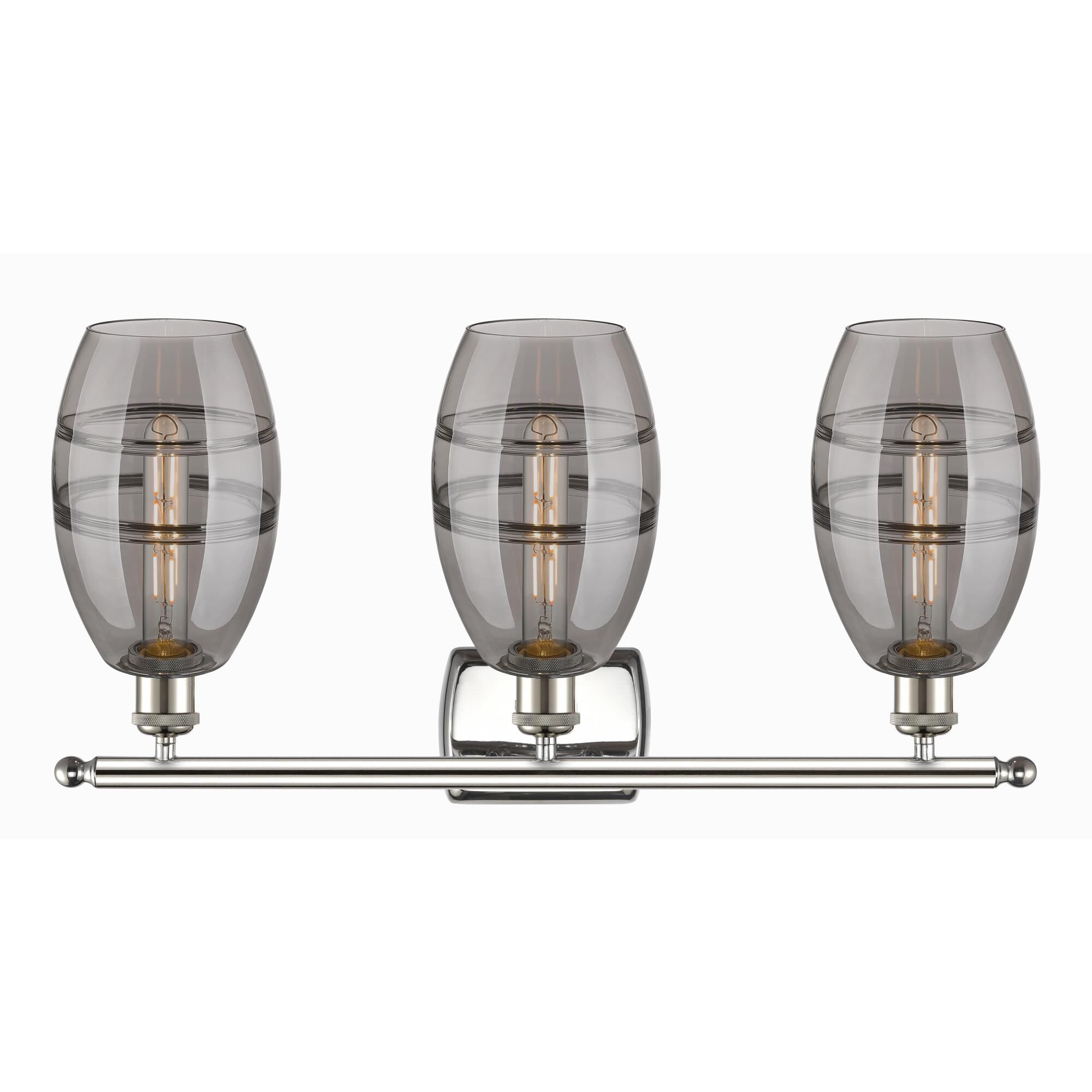 Shown in Polished Nickel finish and Light Smoke glass
