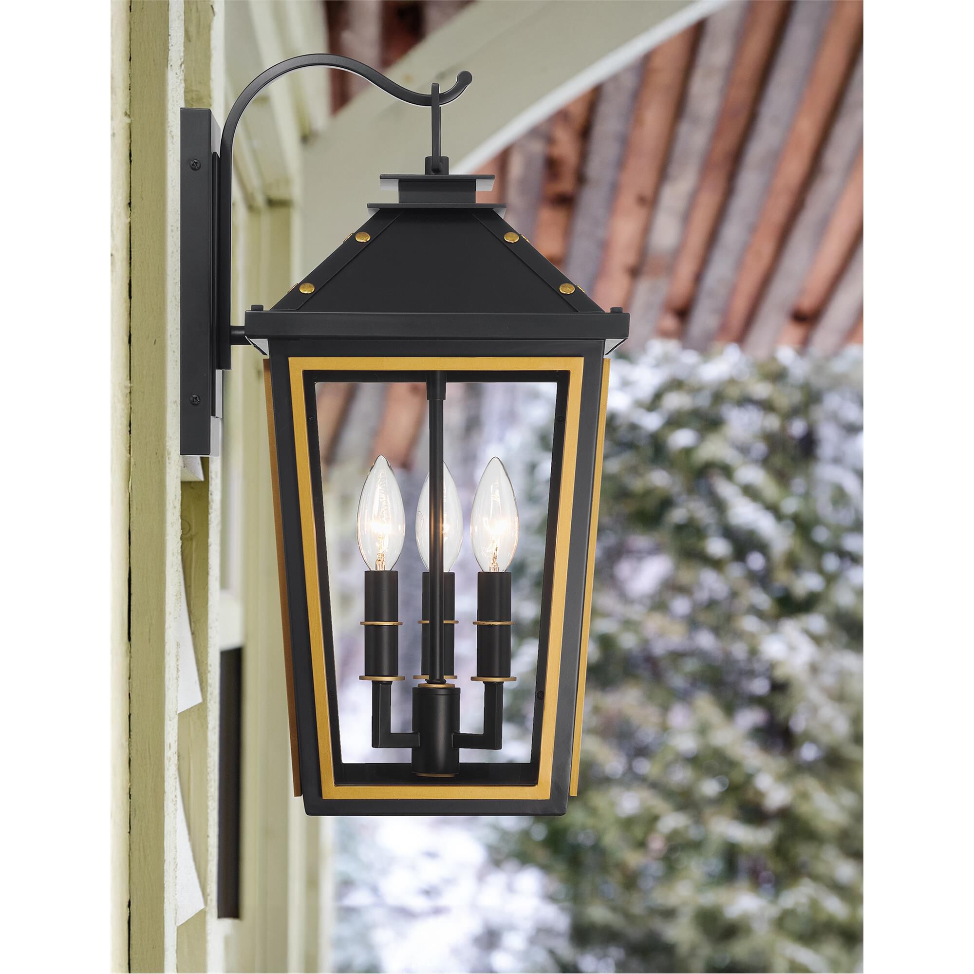 Shown in Matte Black and Textured Gold finish and Clear glass