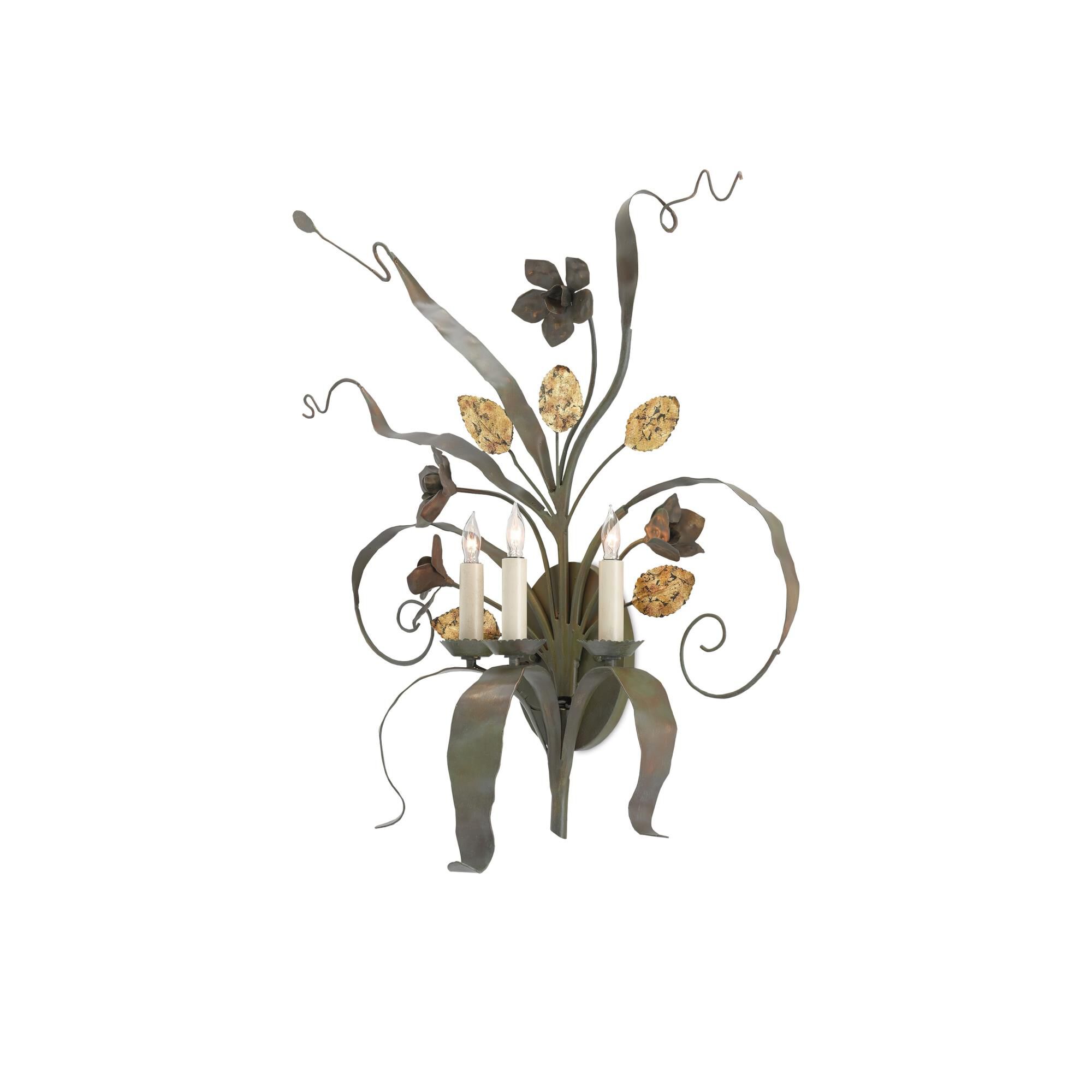 Shown in Verdigris With Antique Gold Leaf Accent finish