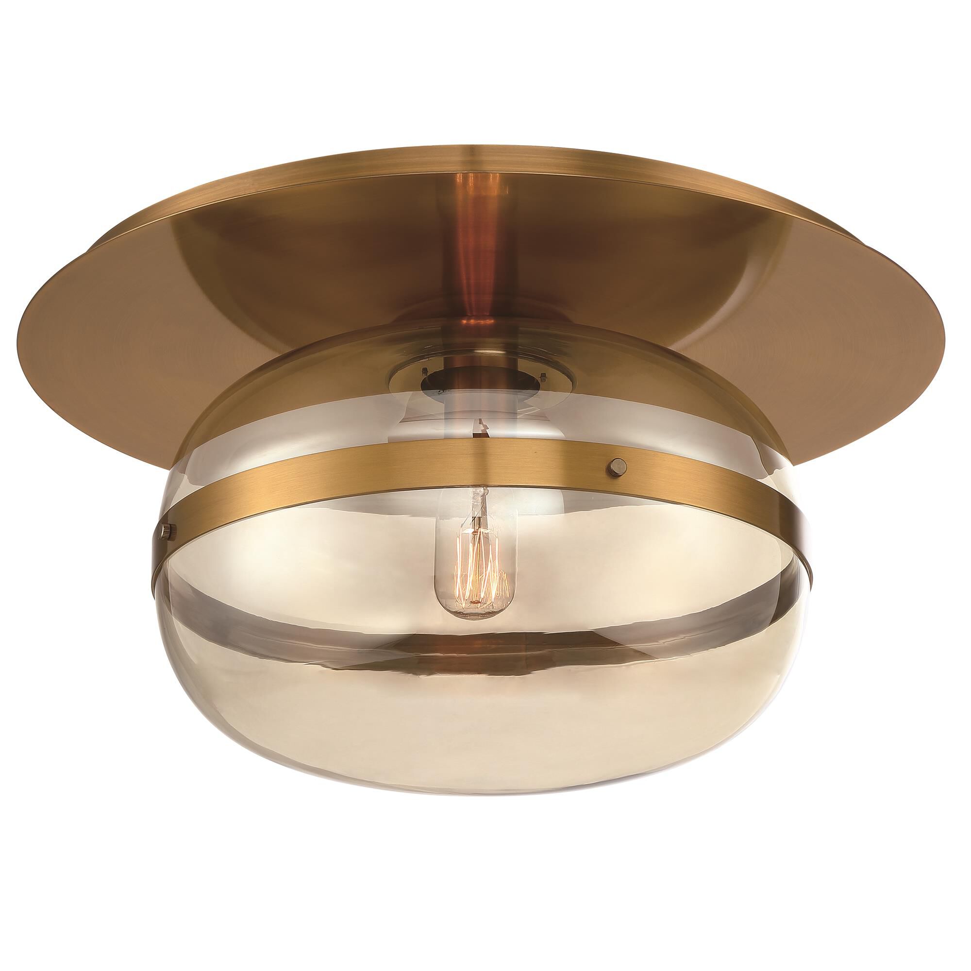 Shown in Ancient Brass finish and Champagne shade