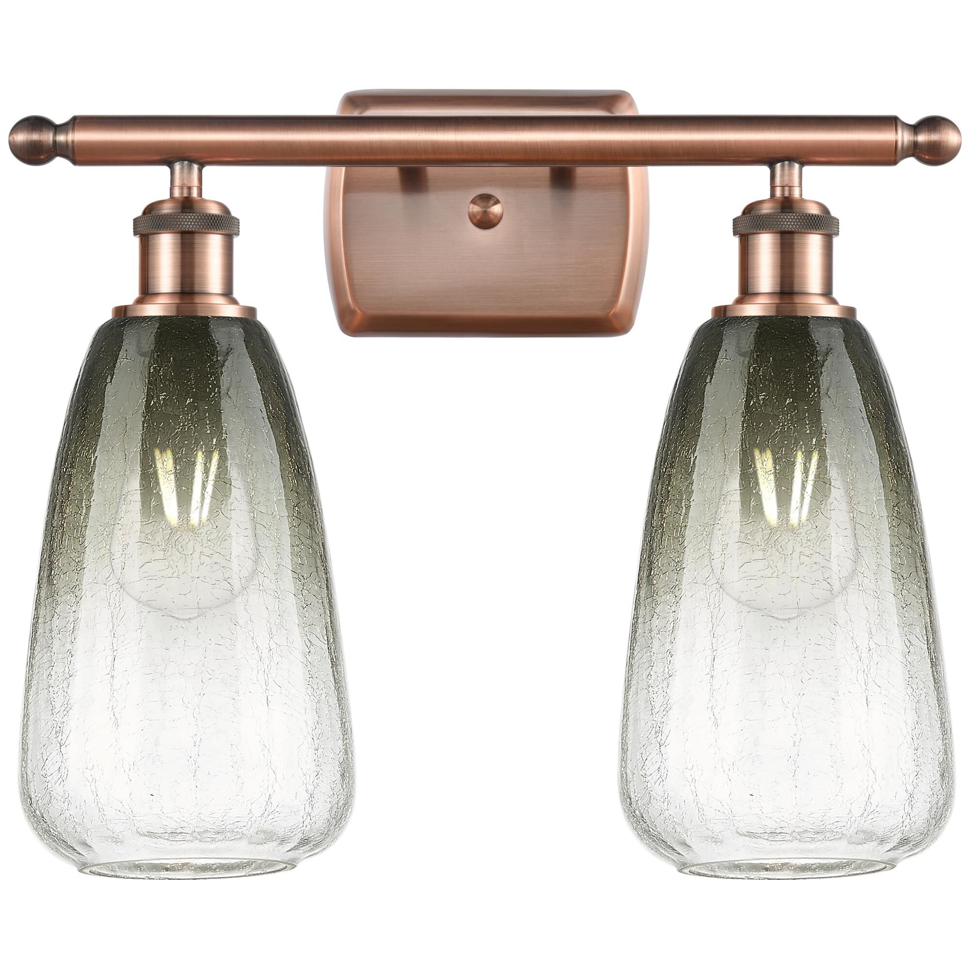 Shown in Antique Copper finish and Slate glass