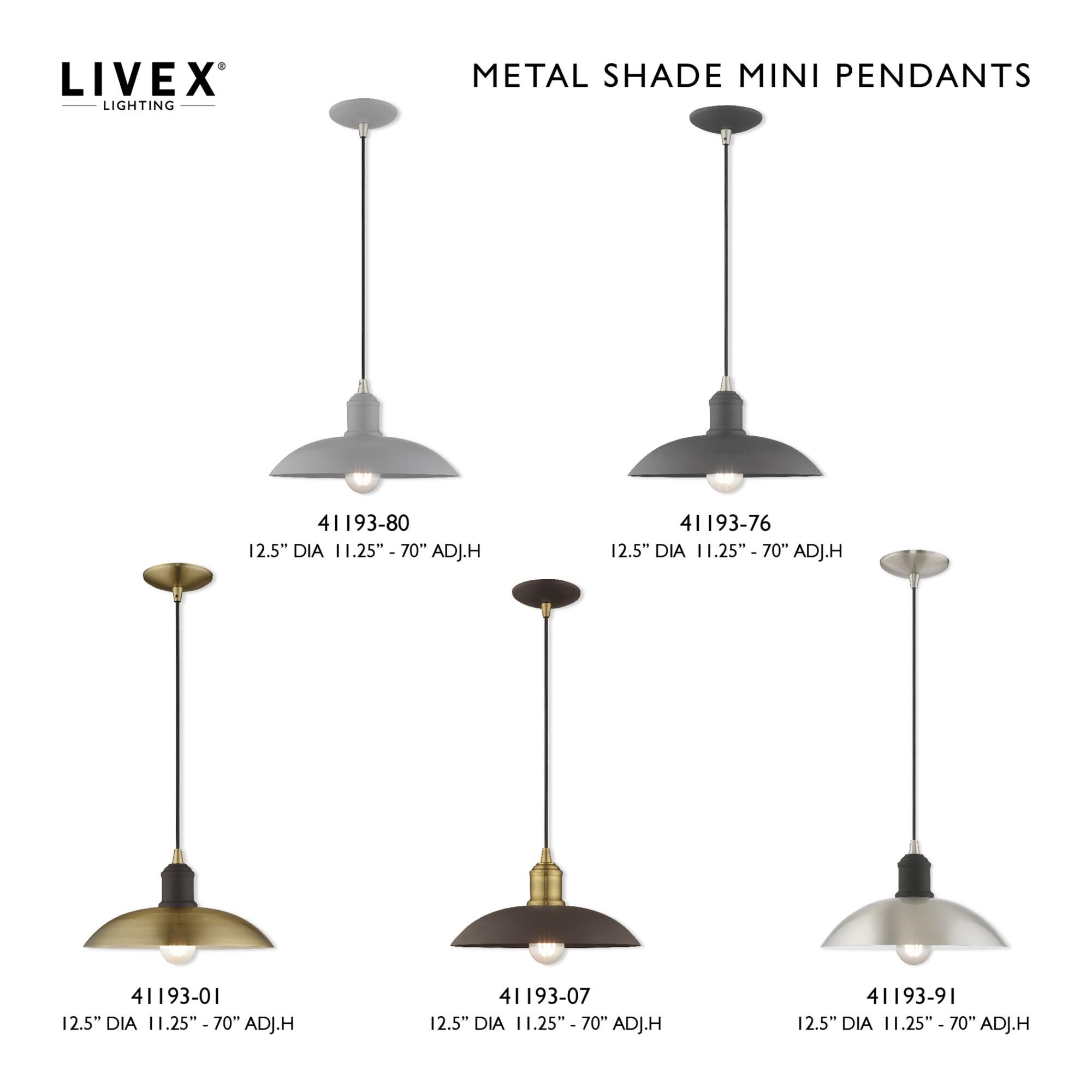Shown in Antique Brass finish and Antique Brass Metal With White Inside shade