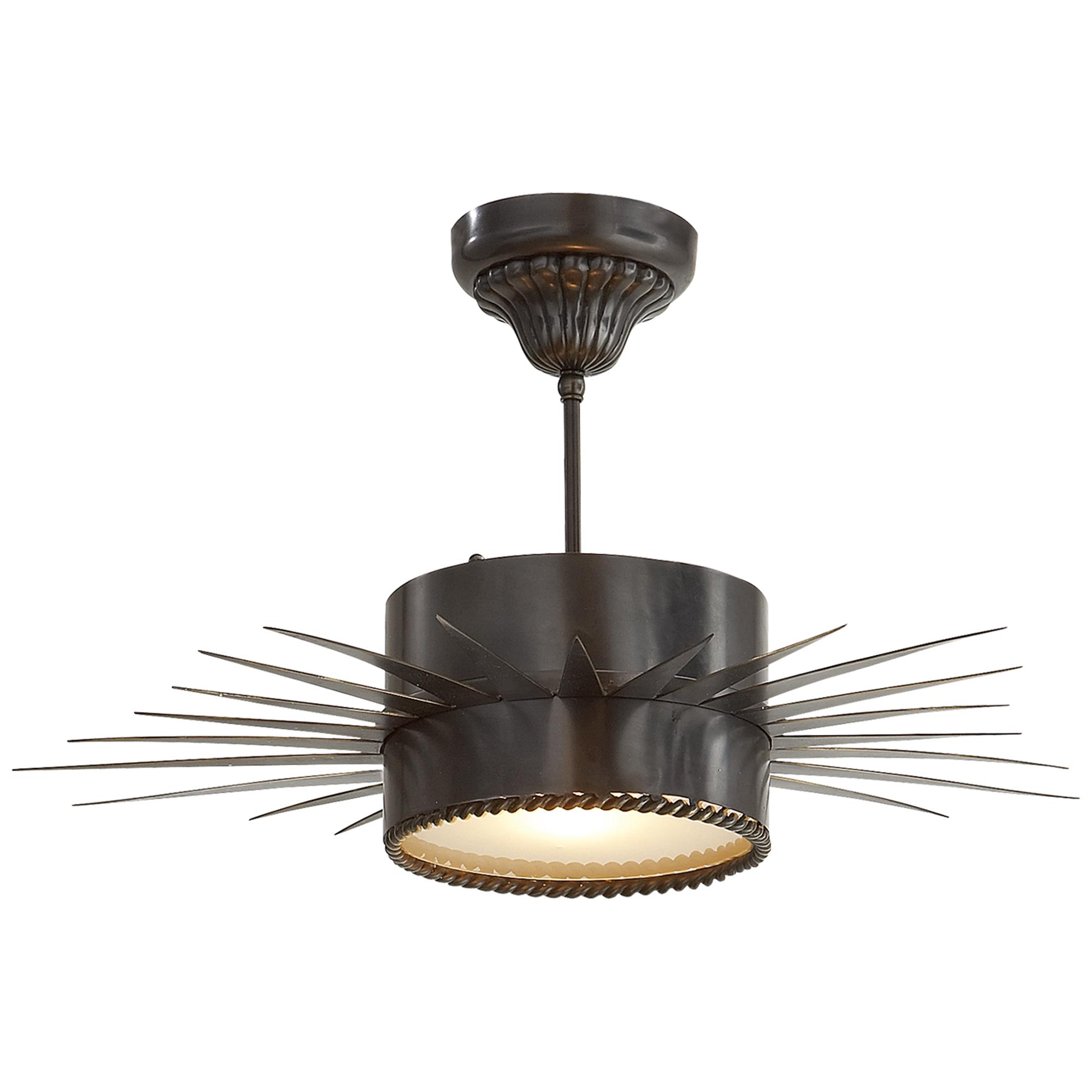 Shown in Bronze finish and Frosted glass