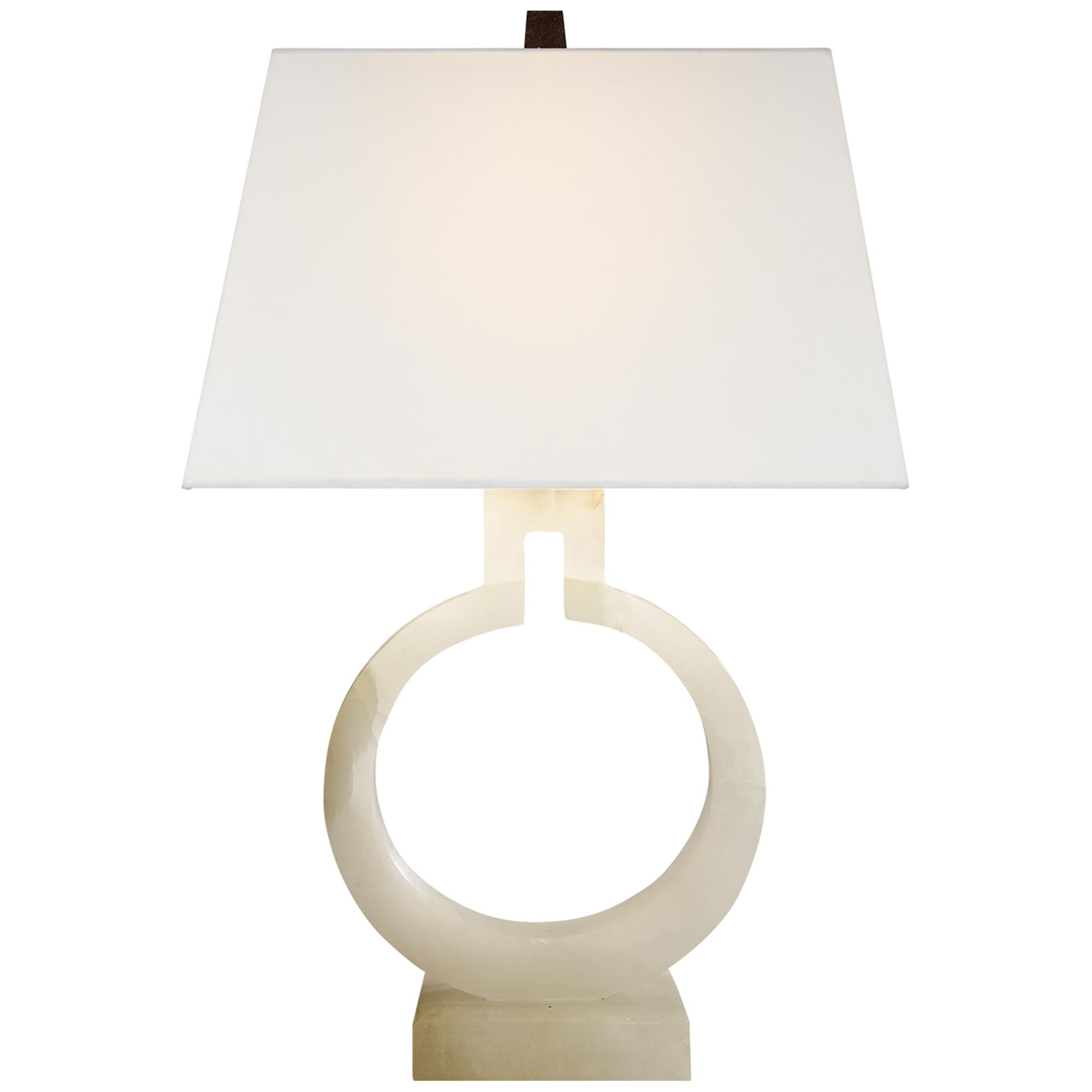 Shown in Alabaster finish and Linen Rectangle shade