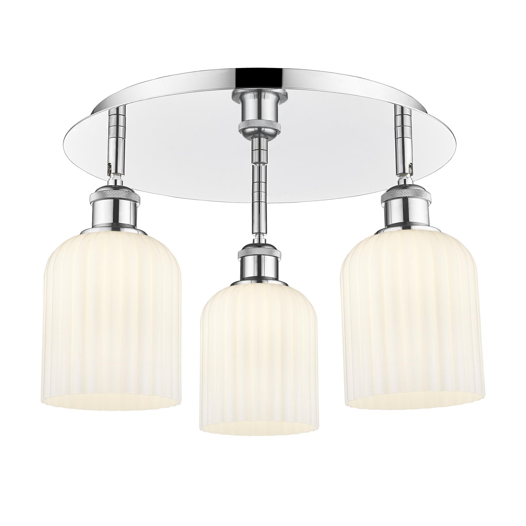 Shown in Polished Chrome finish and Gloss White shade