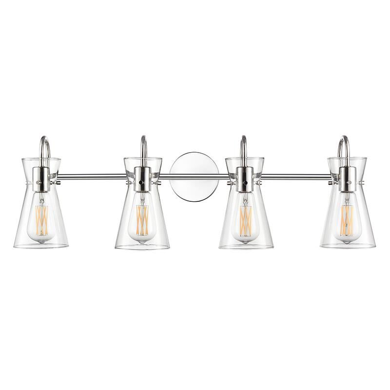 Shown in Polished Nickel finish and Clear glass