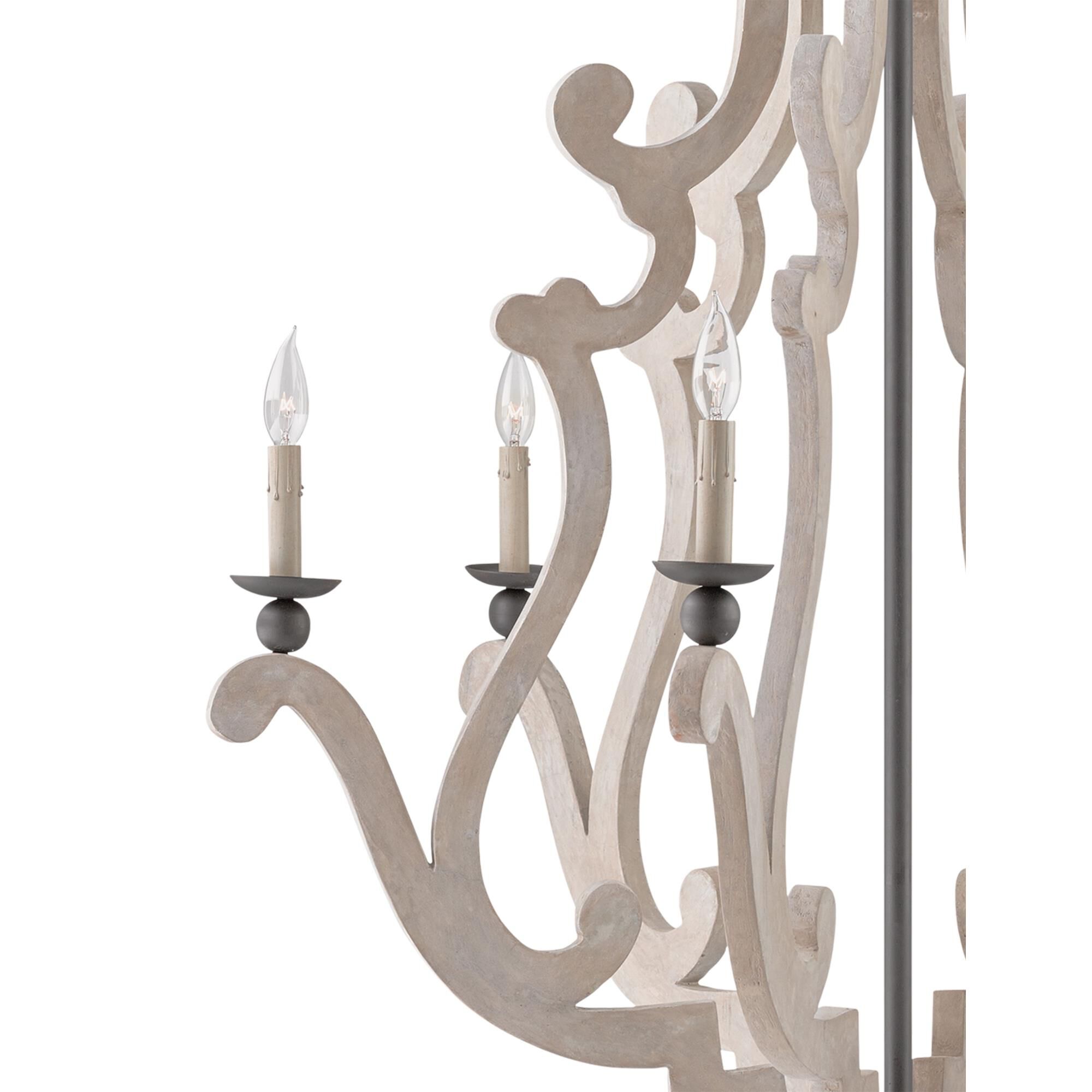 Durand 38 Inch 6 Light Chandelier by Currey and Company