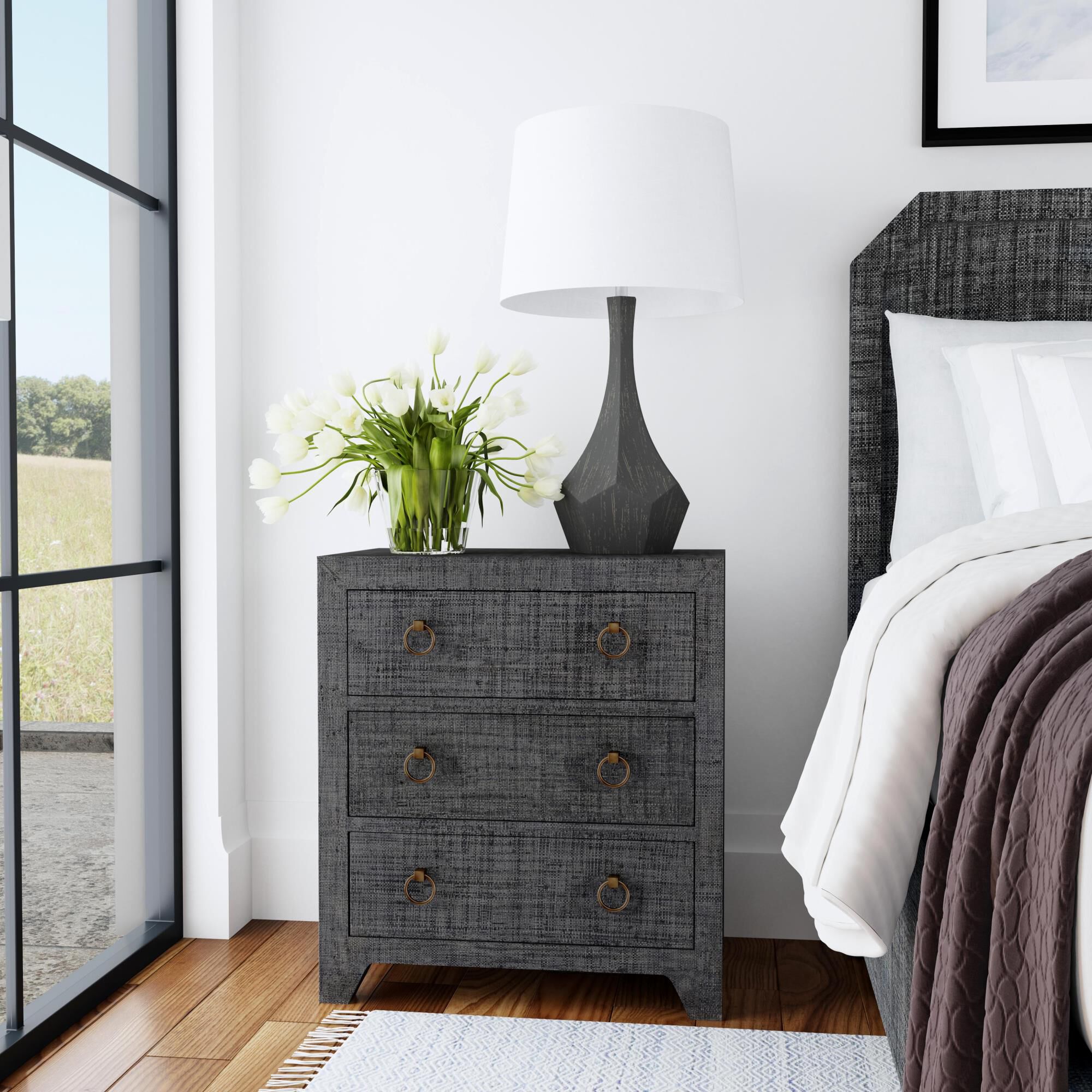 Shown in Charcoal Raffia finish