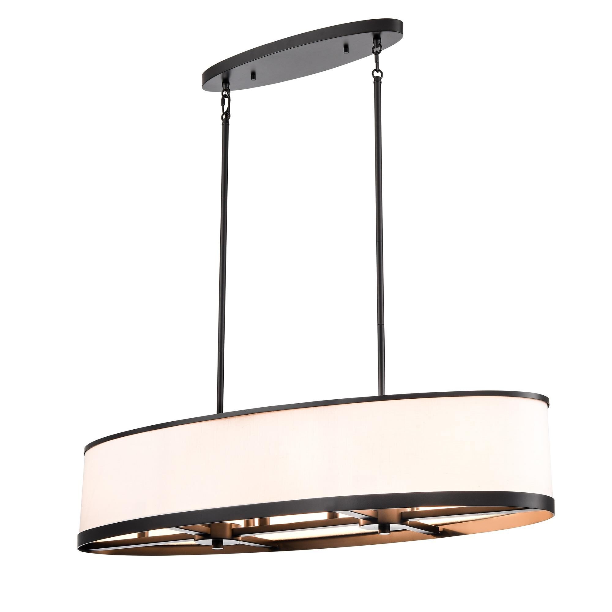 Shown in Black finish and White Fabric shade