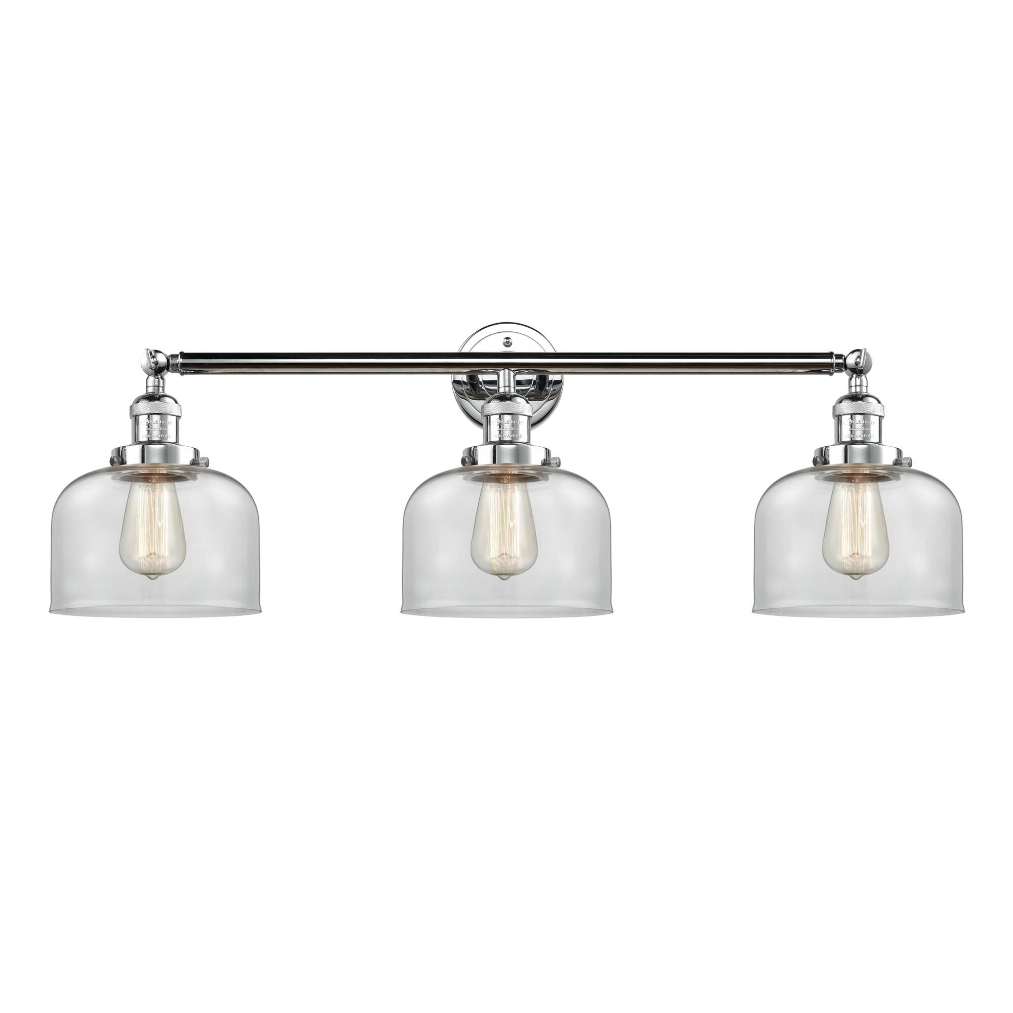 Shown in Polished Chrome finish and Clear glass