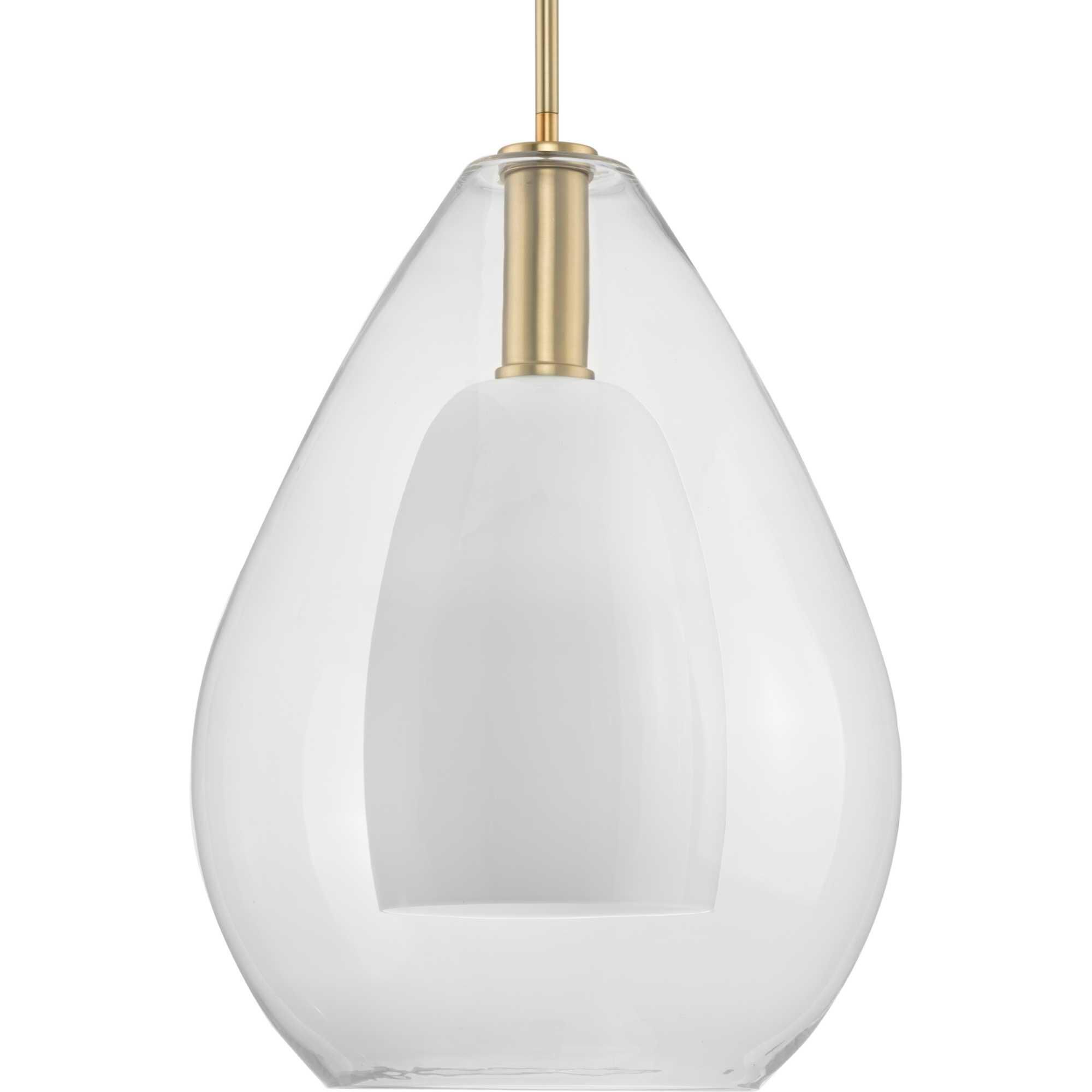 Shown in Brushed Gold finish and Clear glass