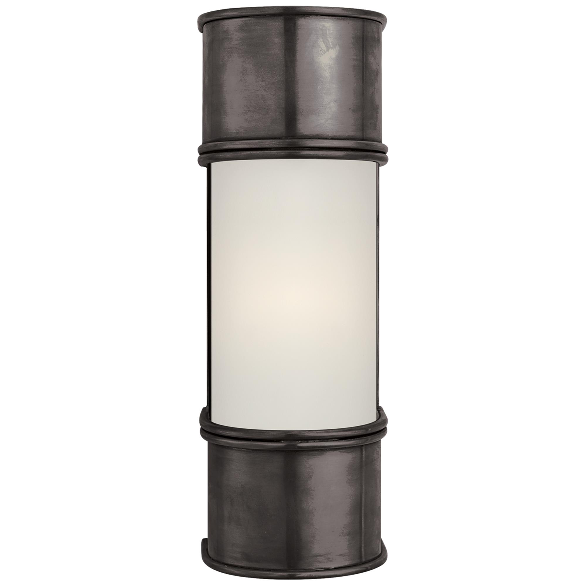 Shown in Bronze finish and Frosted glass