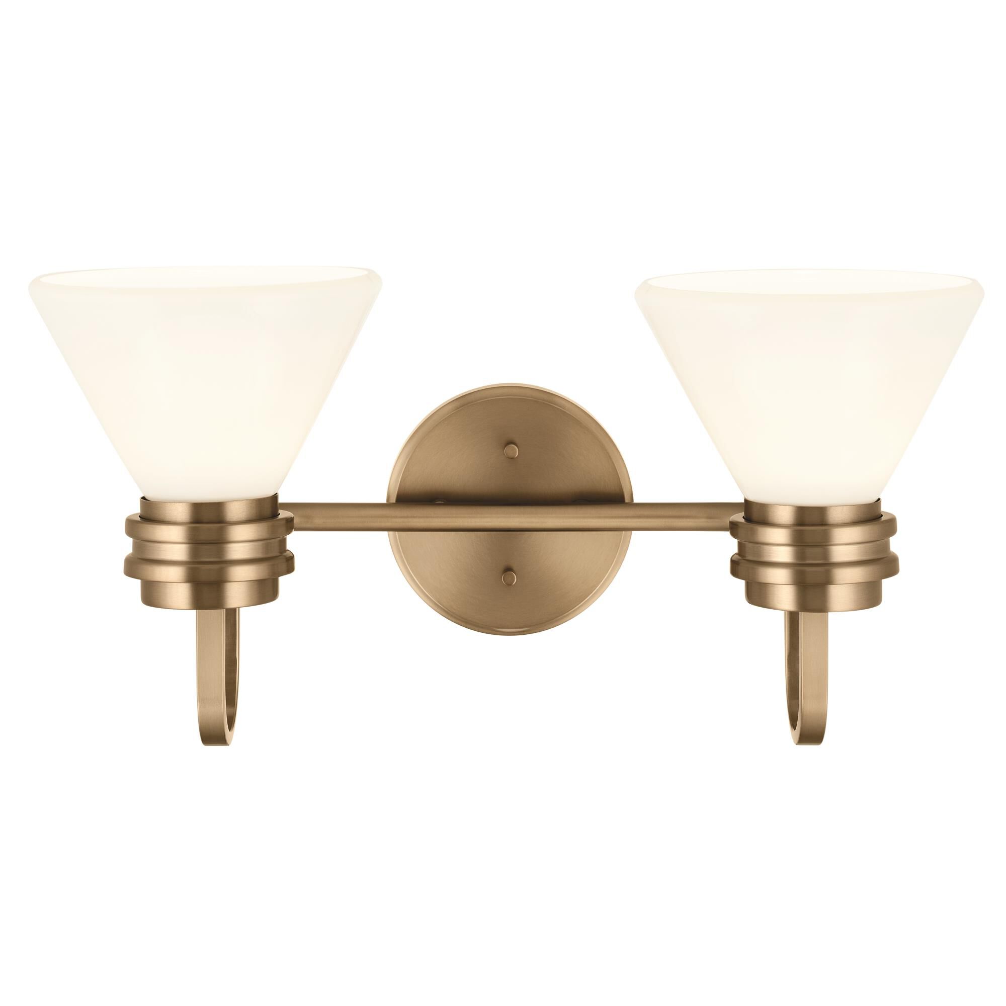 Shown in Champagne Bronze finish and Opal glass