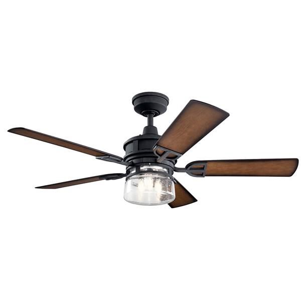 Lyndon Outdoor Rated 52 Inch Ceiling Fan with Light Kit by Kichler Lighting