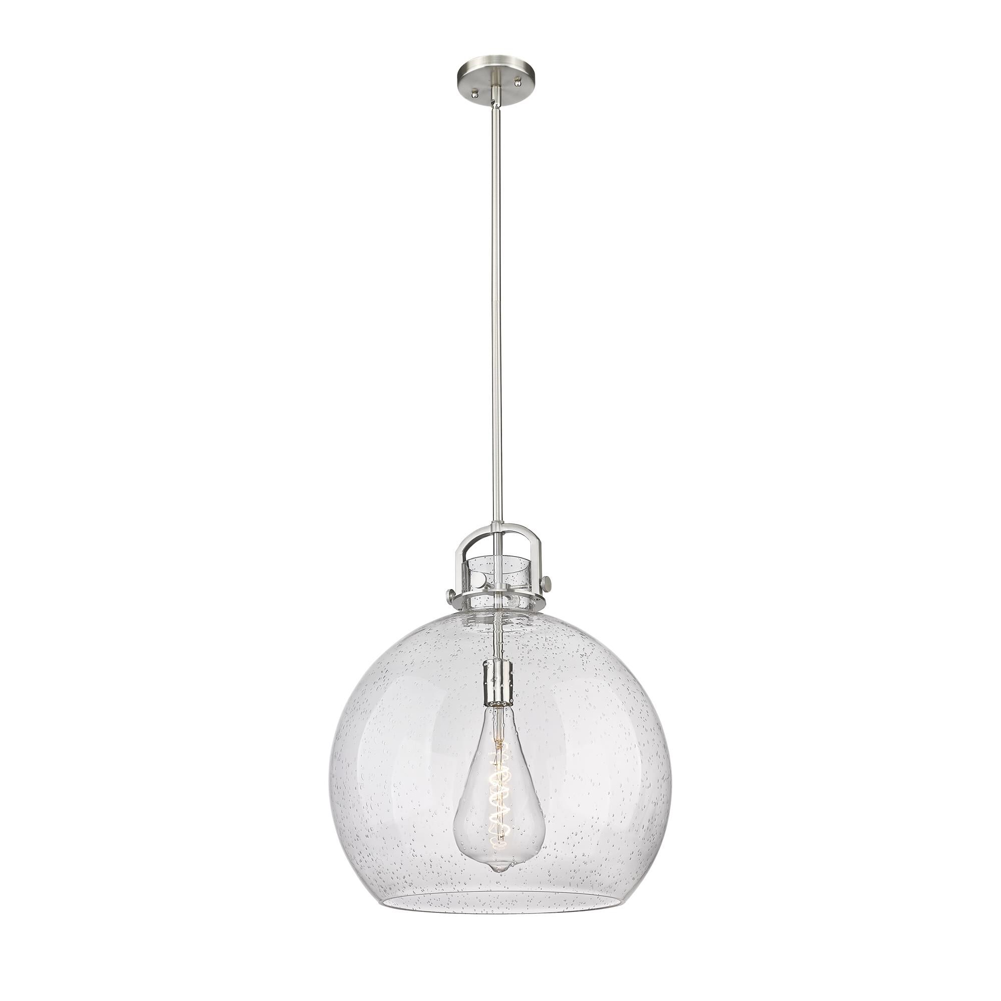 Shown in Satin Nickel finish and Seedy glass