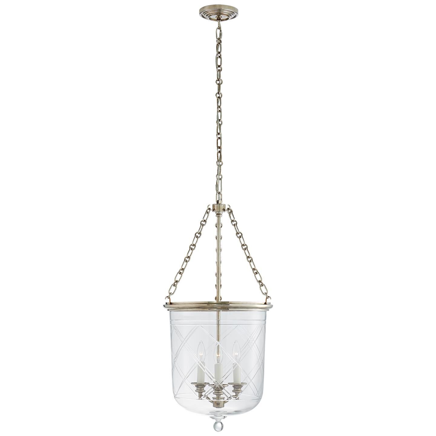 Shown in Butler's Silver finish and Clear glass