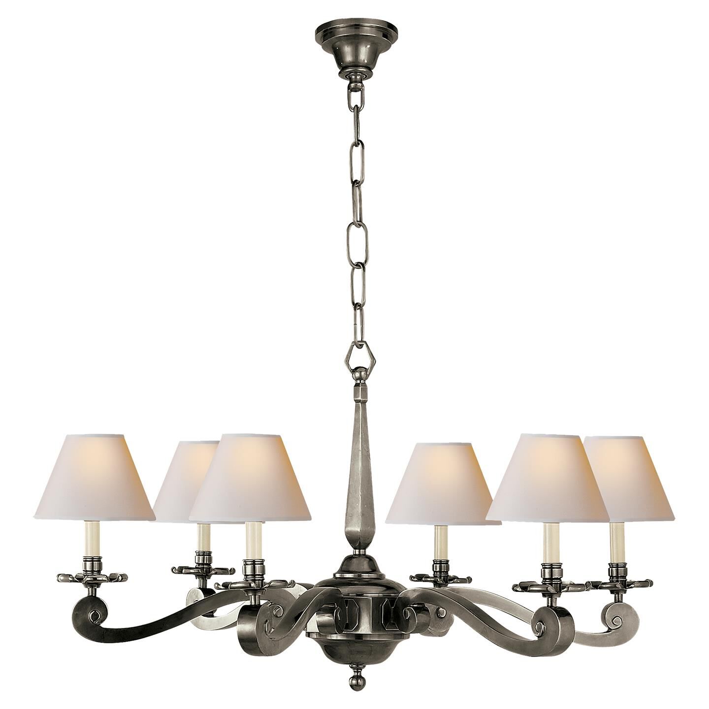 Shown in Gun Metal finish and Natural Paper shade