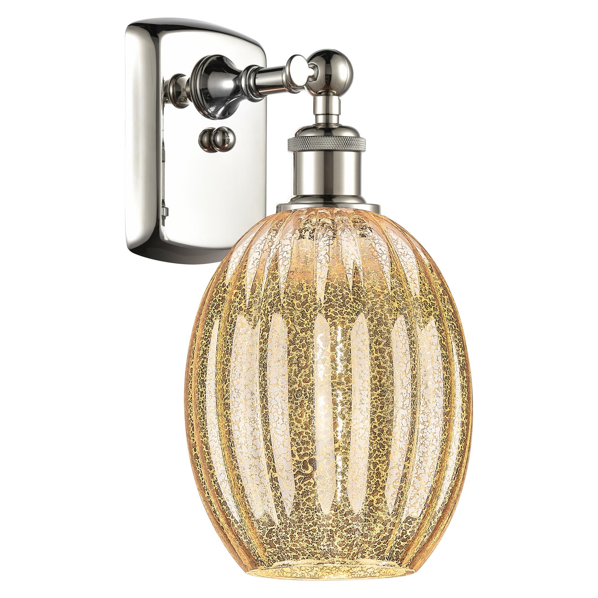 Shown in Polished Nickel finish and Mercury glass