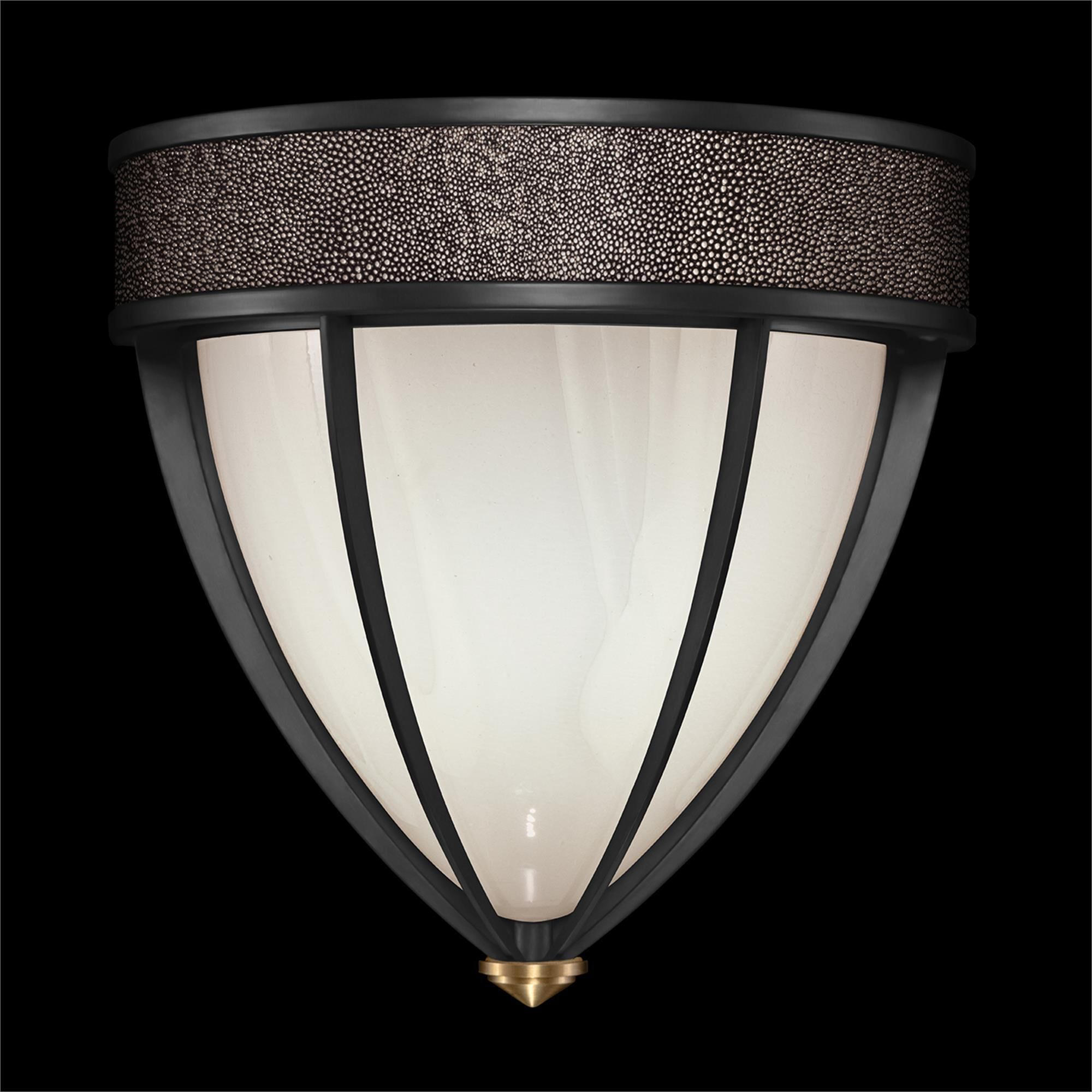 Shown in Black Iron and Brass  finish and Pebble accent
