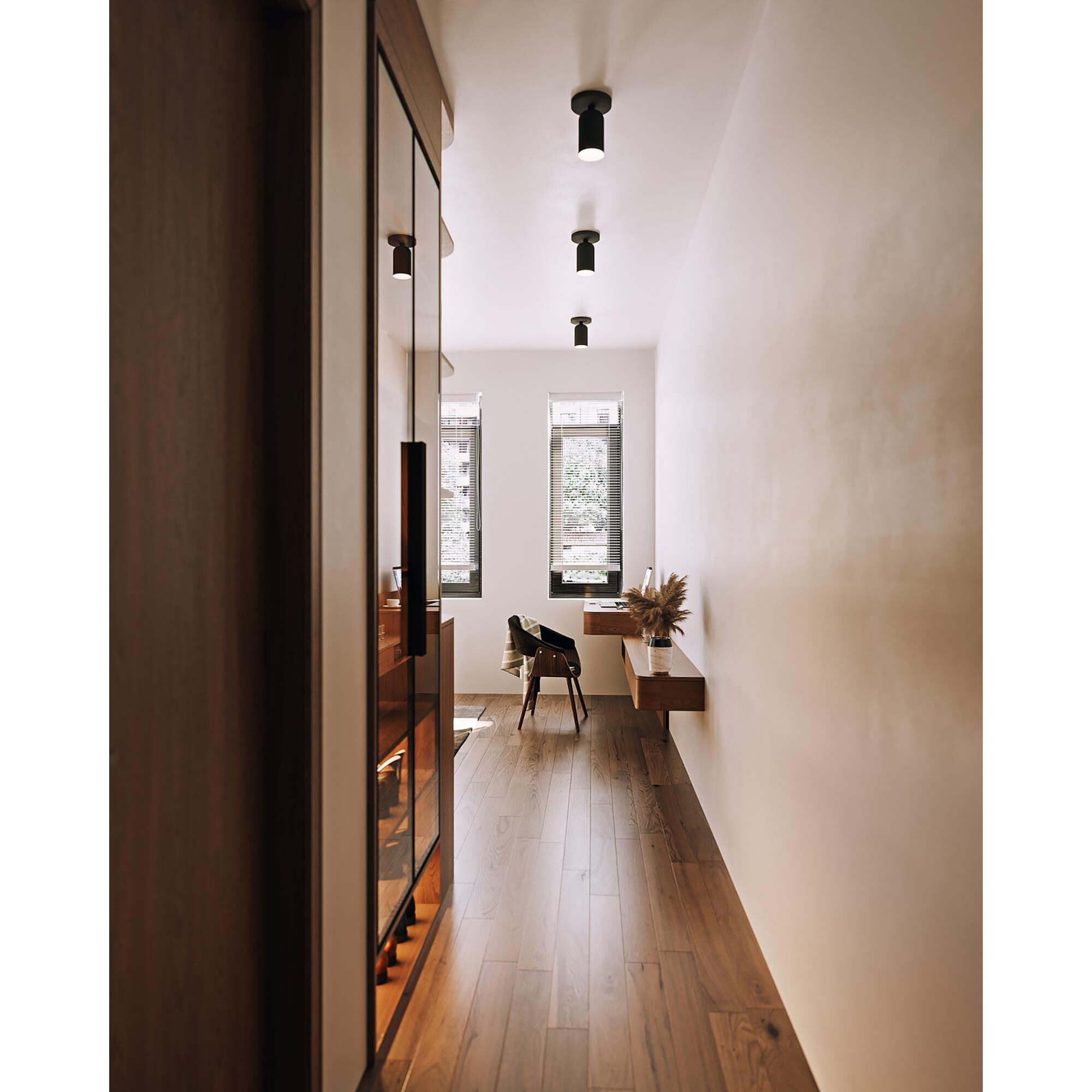 Shown in Black finish and Steel shade