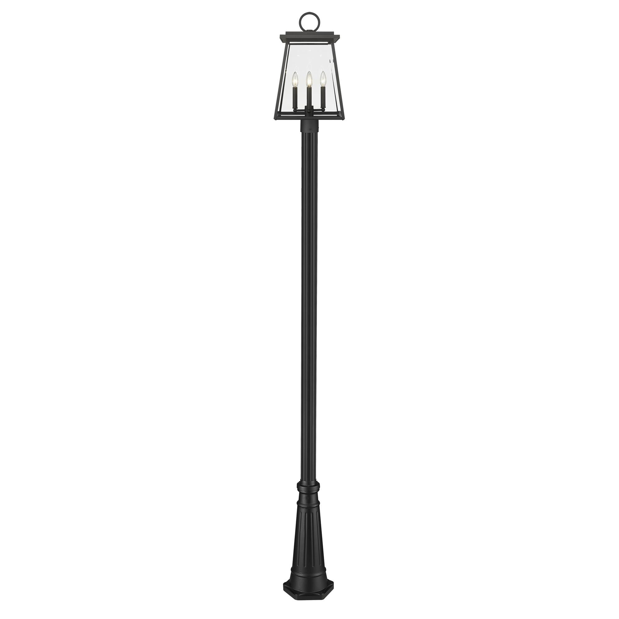 Shown in Black finish and Clear Beveled glass