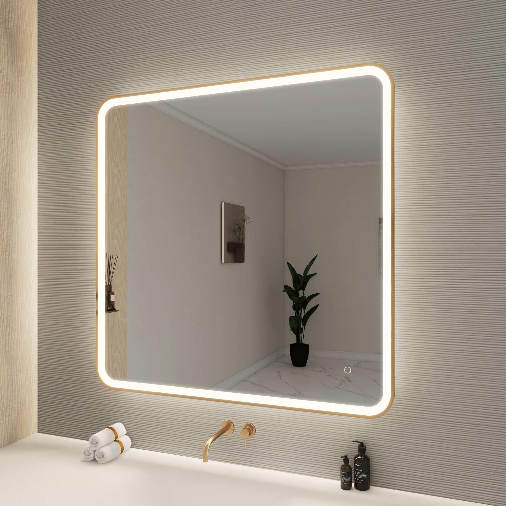 Harmoni 42 Inch Round LED Lighted Mirror by Elegant Decor