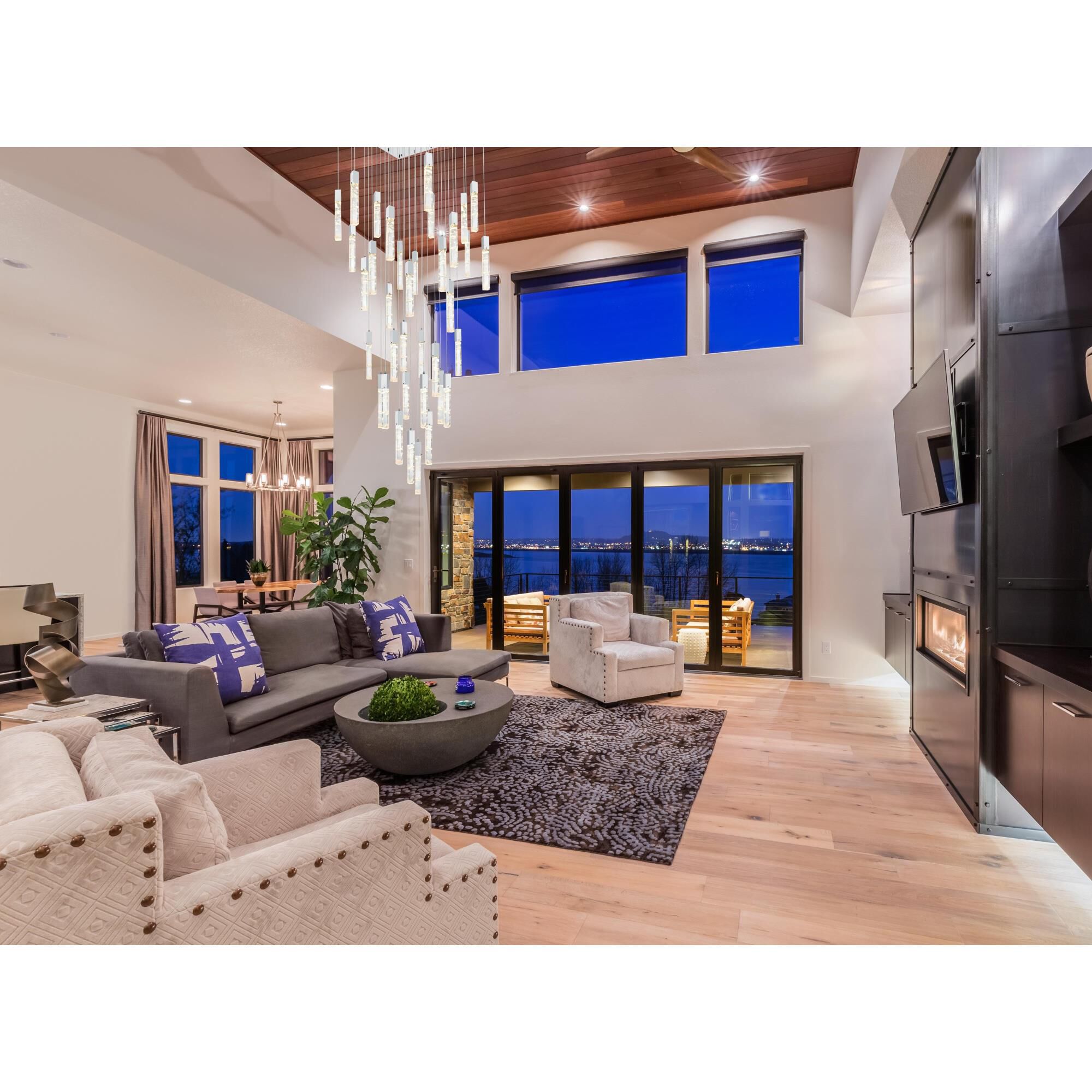 Aurora 42 Inch Multi Light Pendant by Elegant Lighting